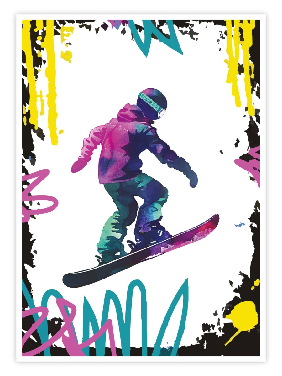 Snowboard Poster „Neon Ride“ – Bild 2