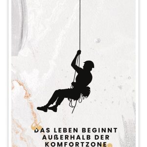 Klettern Poster „Außerhalb der Komfortzone“